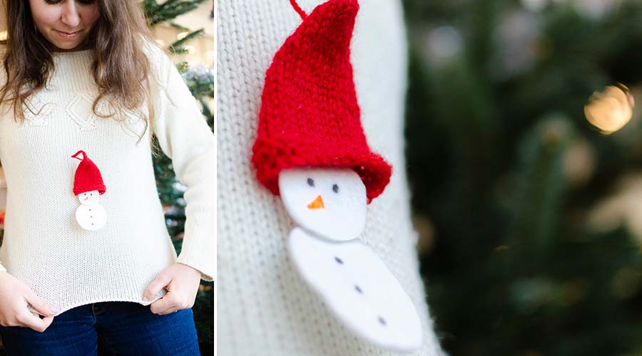 Un pull de Noël DIY avec des bonnets en laine innocent