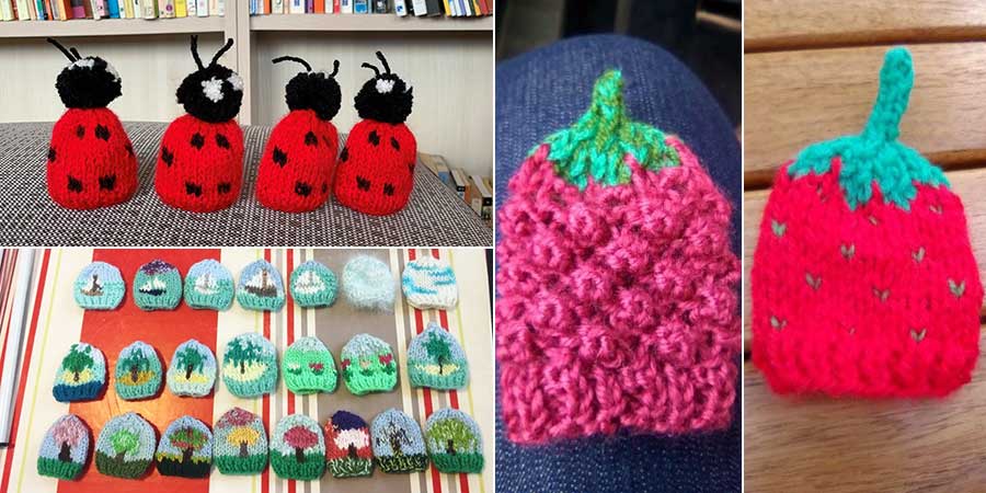 Les petits bonnets en laine de Corinne, tricoteuse