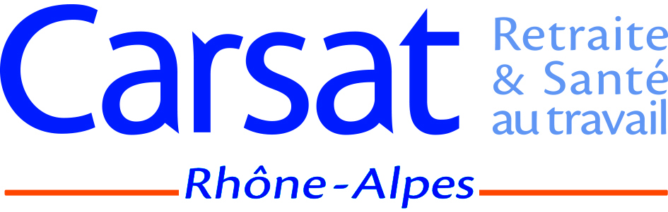 Logo de la Carsat Rhône-Alpes avec la mention « Retraite & Santé au travail » et deux traits orange.