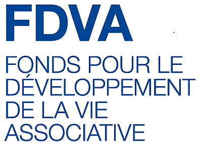 Logo du FDVA, Fonds pour le Développement de la Vie Associative, en lettres majuscules bleues.