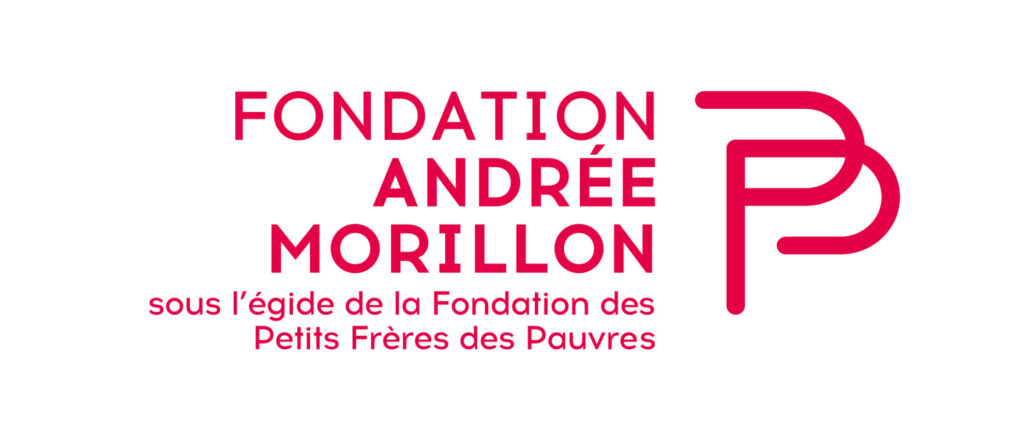 Logo de la Fondation Andrée Morillon avec le monogramme FP et le nom en rouge.