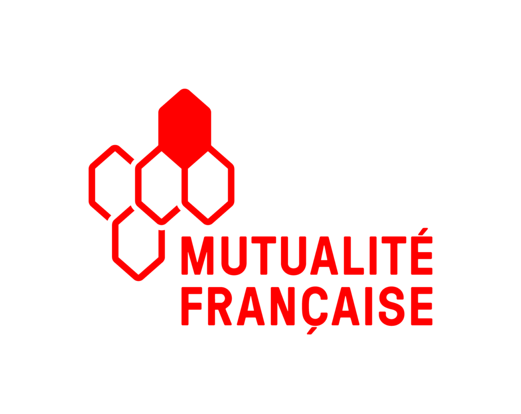 Logo de la Mutualité Française composé d’hexagones imbriqués accompagnés du nom de l’organisation.