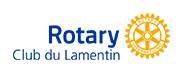 Logo du Rotary Club du Lamentin avec roue dentée jaune et texte bleu
